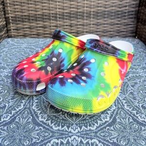 Crocs Classic Slip-On Clogs Casual Sneakers Men’s Size 12 Colorful Tie- Dye